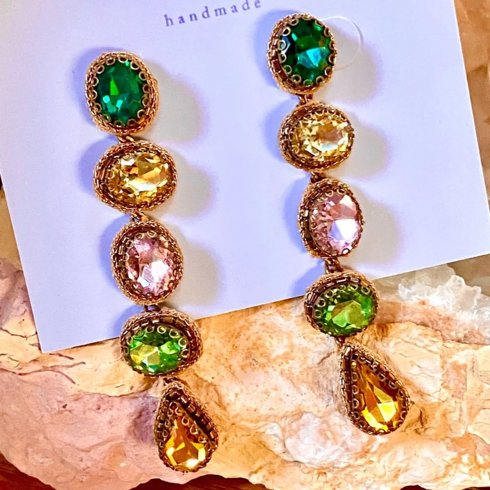 NWT Deepa Gurnani Beaded Crystal Chandeliers - Picture 1 of 15